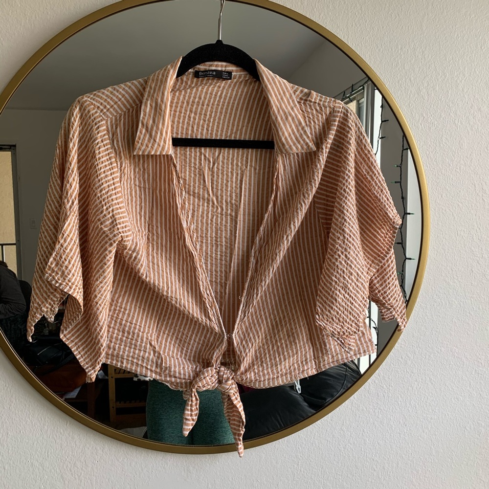 Bershka Striped Tie Top